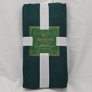 NWT Beekman Home Set Of 6 Green Decorative Napkins Holiday Christmas 18" X 18"